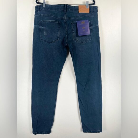 NWT CAVALLI CLASS SLIM STRAIGHT Distressed Jeans OXJ211 DS028 Size 36X30‎ - Picture 3 of 13